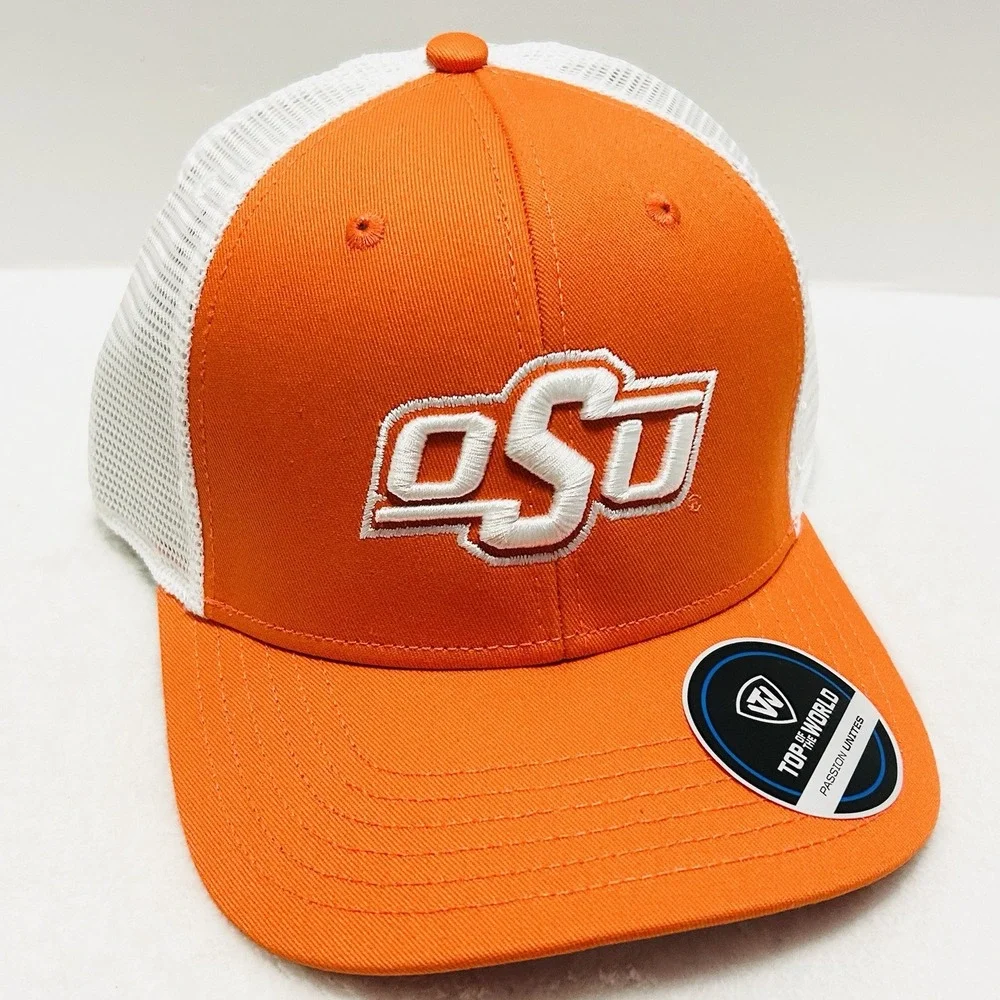 Top of the World Oklahoma State Cowboys Trucker Hat Cap‎ Adjustable Snap Orange